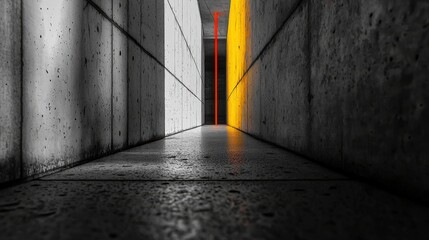 Aufkleber - Bright colors cutting through monochrome walls urban space photography abstract environment low angle artistic concept