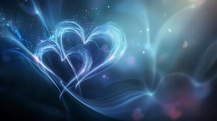 Poster - A heartfelt connection between two souls digital art ethereal space abstract concept captured emotion