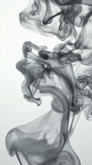 Poster - Swirling gray smoke patterns create an abstract artistic effect on a light background