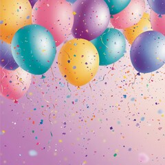 Colorful Balloons and Confetti Celebrating a Special Occasion in a Joyful Atmosphere With Vibrant Decorations and Festive Colors