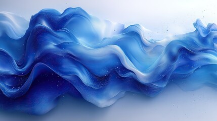 Wall Mural - wallpaper color background in wave 3d render and fluid art design, abstract silk, blue graphic decor