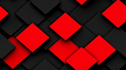 Wall Mural - minimal photostock of a a black and red patterned background with squares of red and black , isolate