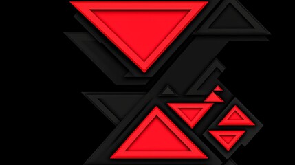 Wall Mural - minimal photostock of a abstract modern 3d red black background with lines arrow geometric overlap s