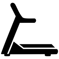 Wall Mural - silhouette of a treadmill icon on a clear, white background, representing fitness and exercise theme