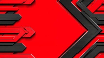 Wall Mural - minimal photostock of a abstract modern 3d red black background with lines arrow geometric overlap s