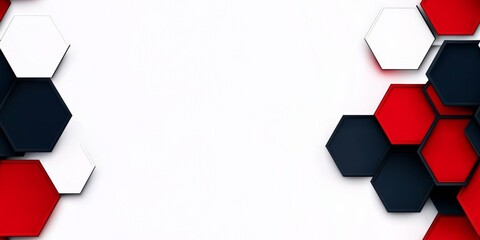 Wall Mural - minimal photostock of a abstract black grey metallic overlap red light hexagon mesh design modern lu