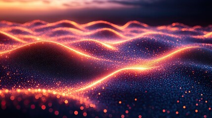 Wall Mural - a neon 3d abstract backdrop with wave texture, suitable for wallpaper or computer backgrounds, repre