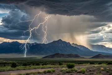 Wall Mural - storm over the mountains