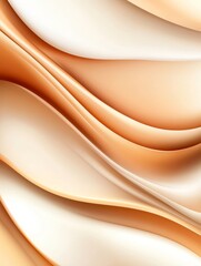 Wall Mural - abstract beige and white waves - fluid forms, smooth curves, elegant design, subtle texture, calming