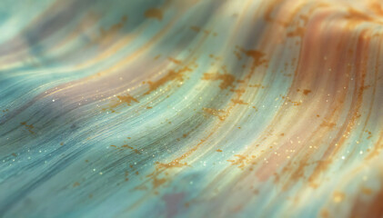 Wall Mural - Closeup of a colorful agate stone with swirling patterns of blue, orange, and gold.