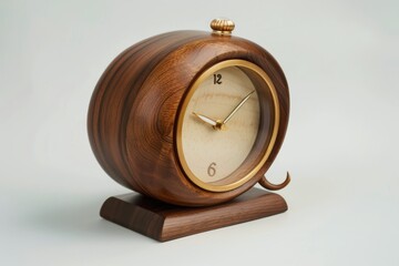 Aufkleber - Stylish wooden table clock showcasing minimalist design and elegant craftsmanship in a bright, modern workspace environment