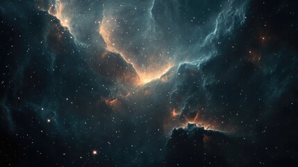 Wall Mural - Vast Cosmos: Stunning Nebulae and Star Clusters in a Sci-Fi Inspired Deep Space Landscape