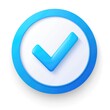 © Web - Circular Blue Checkmark Icon Illustration: A Symbol of Confirmation and Choice with Vibrant Colors