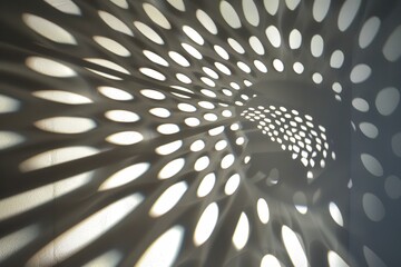 Leinwandbilder - Unique lighting patterns create captivating designs on the floor of an empty hallway during afternoon sunlight