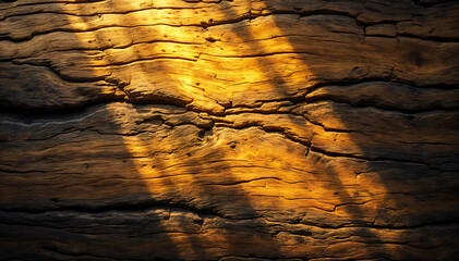 Wall Mural - Weathered wooden surfaces with intricate patterns and textures, showing the natural grain and knots of the wood.