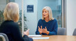 © BOTAHRY DEX - Serious, HR and meeting with employee, talking and discussion for poor performance and journalist. Error, women and explaining to worker, conversation and policy violations of company or disciplinary