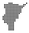 © TipTopMap - Symbol Map of the City Saint-Denis (France) showing the city with a pattern of just a few black dots