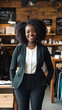 © Andrii Gatchenko - woman entrepreneur standing in her boutique welcoming customers with confidence