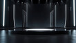 © AI ART GALLERY - futuristic and luxury empty stage center clean background