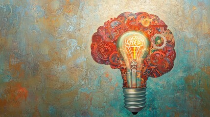 Poster - Colorful Light Bulb Symbolizing Creativity and Innovation Concept