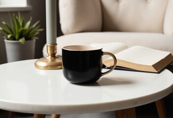 Sticker - cup of coffee on a table