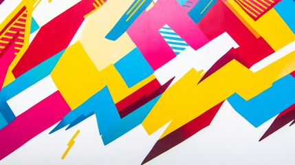 Aufkleber - Vibrant Abstract Geometric Pattern with Bold Colors and Shapes