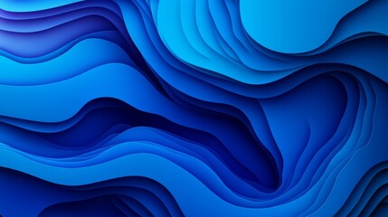 Aufkleber - Abstract Blue Waves with Smooth Curves and Layered Textures