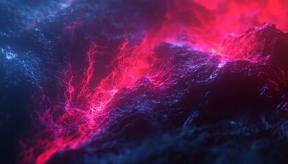 Wall Mural - neon wave-inspired futuristic background with a dark and glowing aesthetic