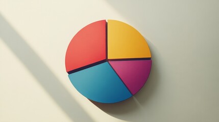 Aufkleber - Colorful Pie Chart Representation on Light Background for Analysis