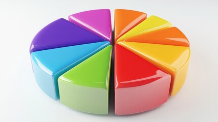 Poster - Colorful Pie Chart Segments Displaying Various Vibrant Tones