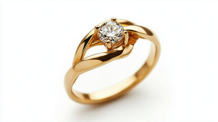 Wall Mural - Jewelry piece exquisite gold ring with a flawless diamond.