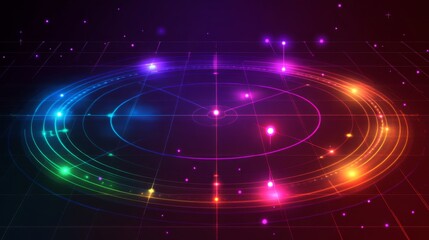 Poster - Colorful Abstract Background with Light Circles and Sparkles