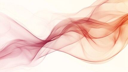 Poster - Elegant Abstract Flowing Waves in Soft Warm Tones of Red and Beige