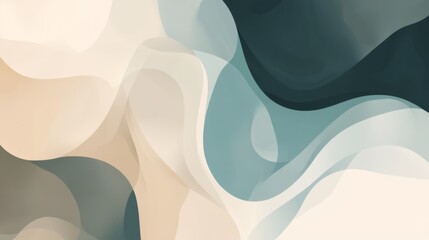 Poster - Soft Abstract Waves in Earthy Tones for Modern Design Projects