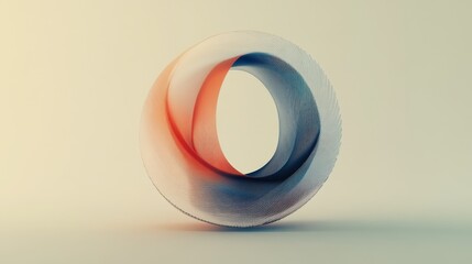 Leinwandbilder - Abstract 3D Shape with Gradient Colors and Smooth Curves