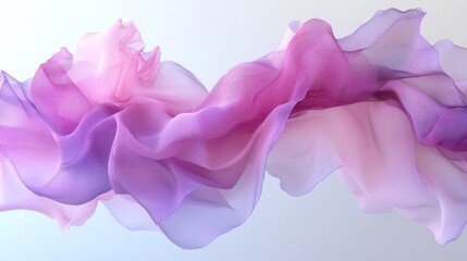 Poster - Soft Flowing Fabric in Shades of Pink and Purple on a Light Background