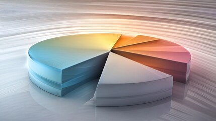 Fototapete - Colorful Abstract Pie Chart with Soft Gradient Background Design