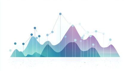 Poster - Abstract Data Visualization with Colorful Mountain Peaks Design