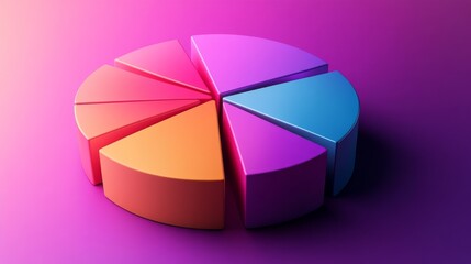 Leinwandbilder - Colorful Pie Chart Representation on Gradient Background