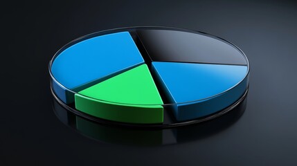 Aufkleber - Colorful Pie Chart Representation on Glossy Black Background