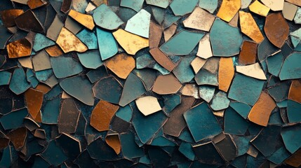 Aufkleber - Colorful Mosaic Tiles in Various Shapes and Textures for Art Design