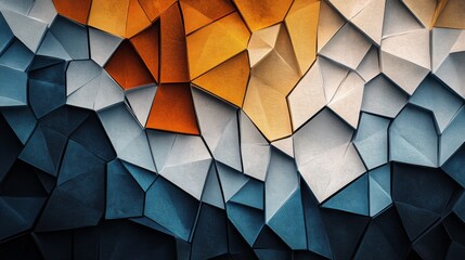Poster - Colorful geometric abstract background with paper-like textures
