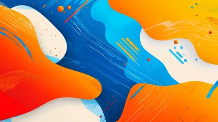 Poster - Vibrant Abstract Background with Dynamic Shapes and Bright Colors
