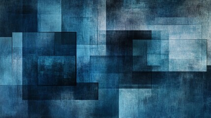 Poster - Abstract Geometric Design in Shades of Blue and Gray Tones