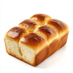 Wall Mural - A loaf of freshly baked bread, isolated on a white background.