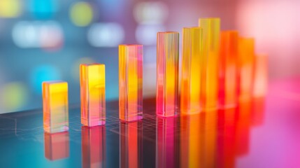 Poster - Colorful Abstract Bar Graph Illustrating Data Visualization Trends