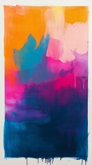 Wall Mural - Vibrant abstract painting showcasing dynamic colors and textures in bold brushstrokes