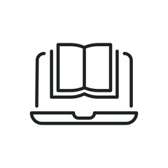 Wall Mural - e-learning thin line icons. editable stroke and perfect pixel on transparent background