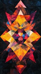 Canvas Print - Abstract Geometric Artwork With Warm And Dark Tones