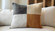 © Zubair - A trendy cushion with a modern, minimalist design in neutral tones on a white background